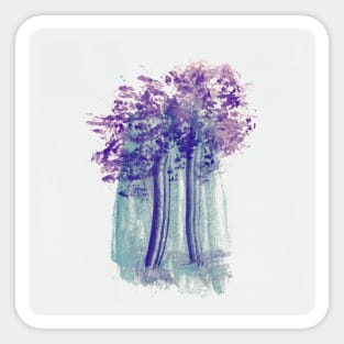 Forest Trees Watercolor Painting Sticker